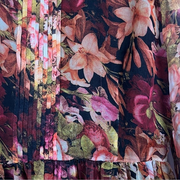 2/$30 ModCloth Floral Print Flowy Dress with Sheer Sleeves – Size Large - Picture 8 of 10